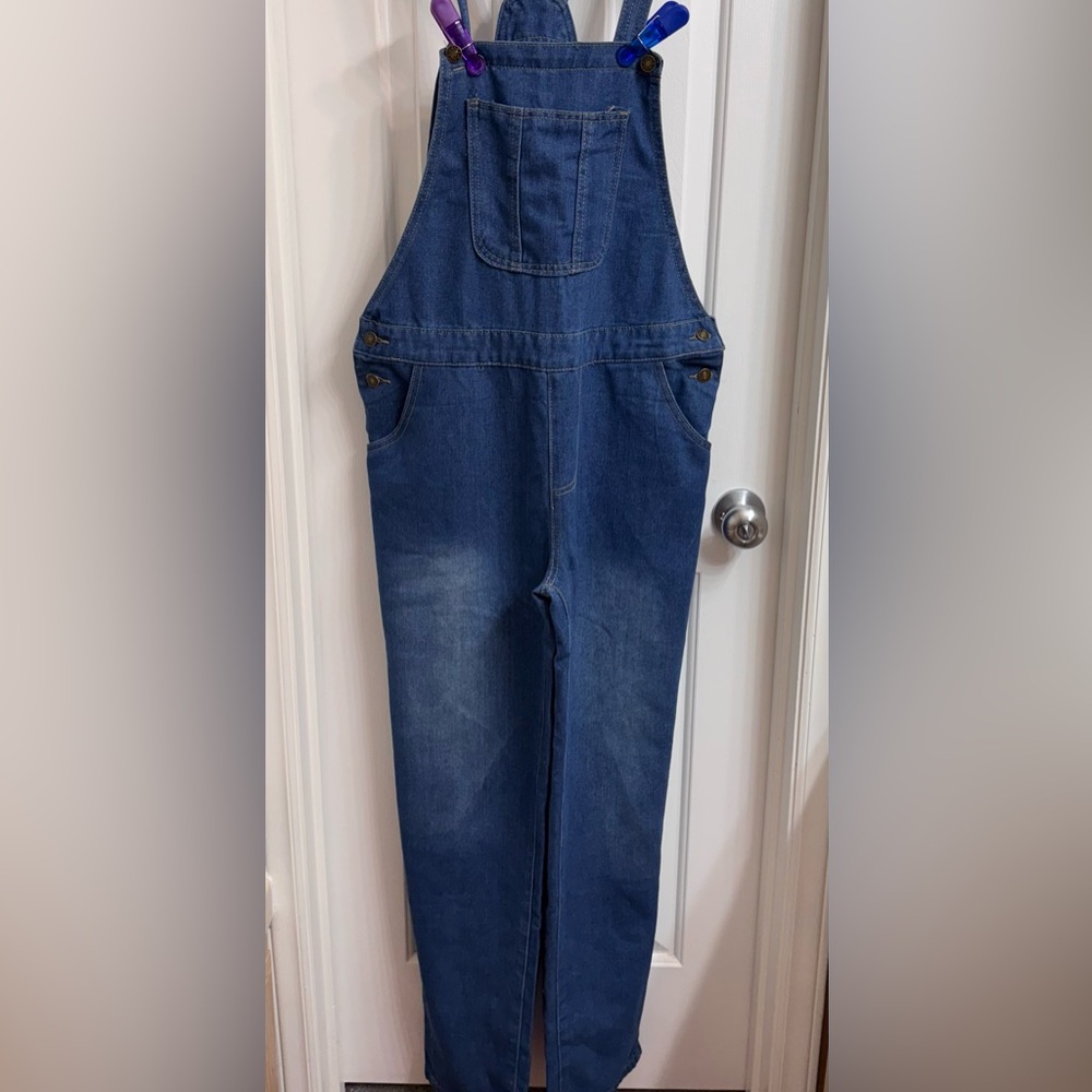 Blue Denim Overalls with Adjustable Straps, NEW